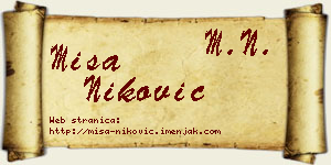 Miša Niković vizit kartica